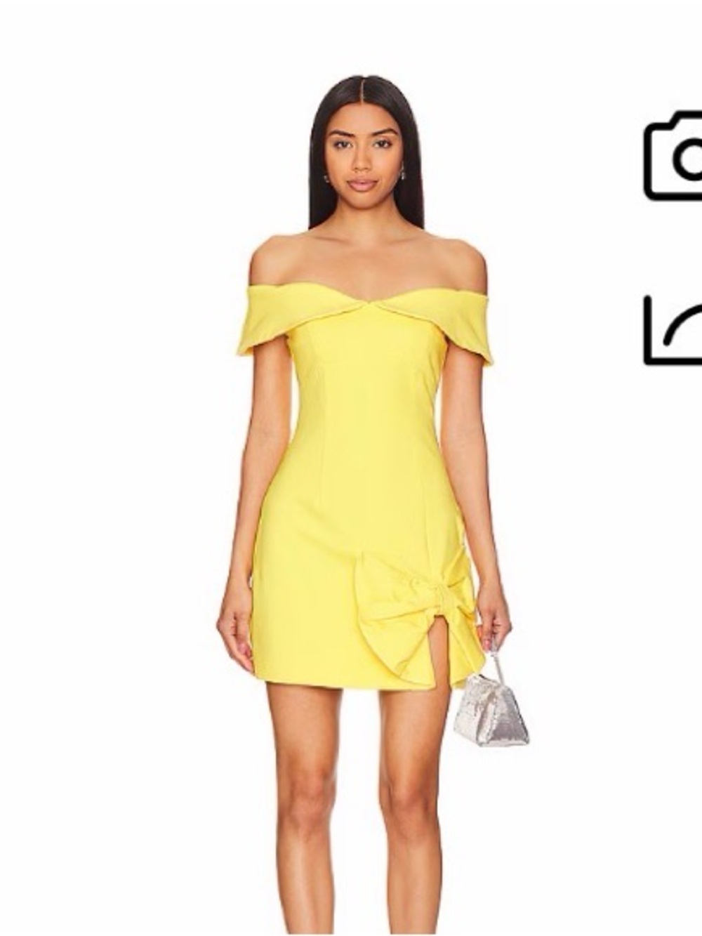 Elliatt Cadence Fold-Over Off-Shoulder Yellow Mini Dress